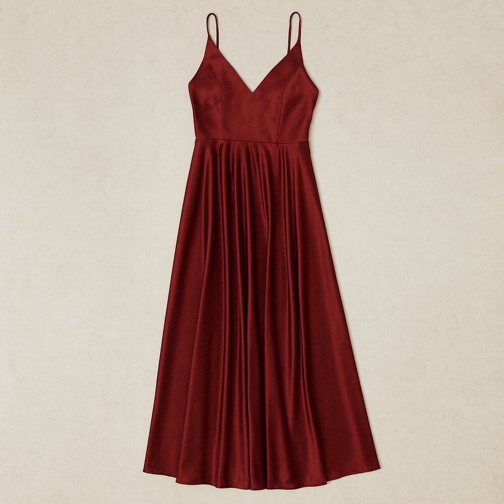 B darlin V neck satin gown